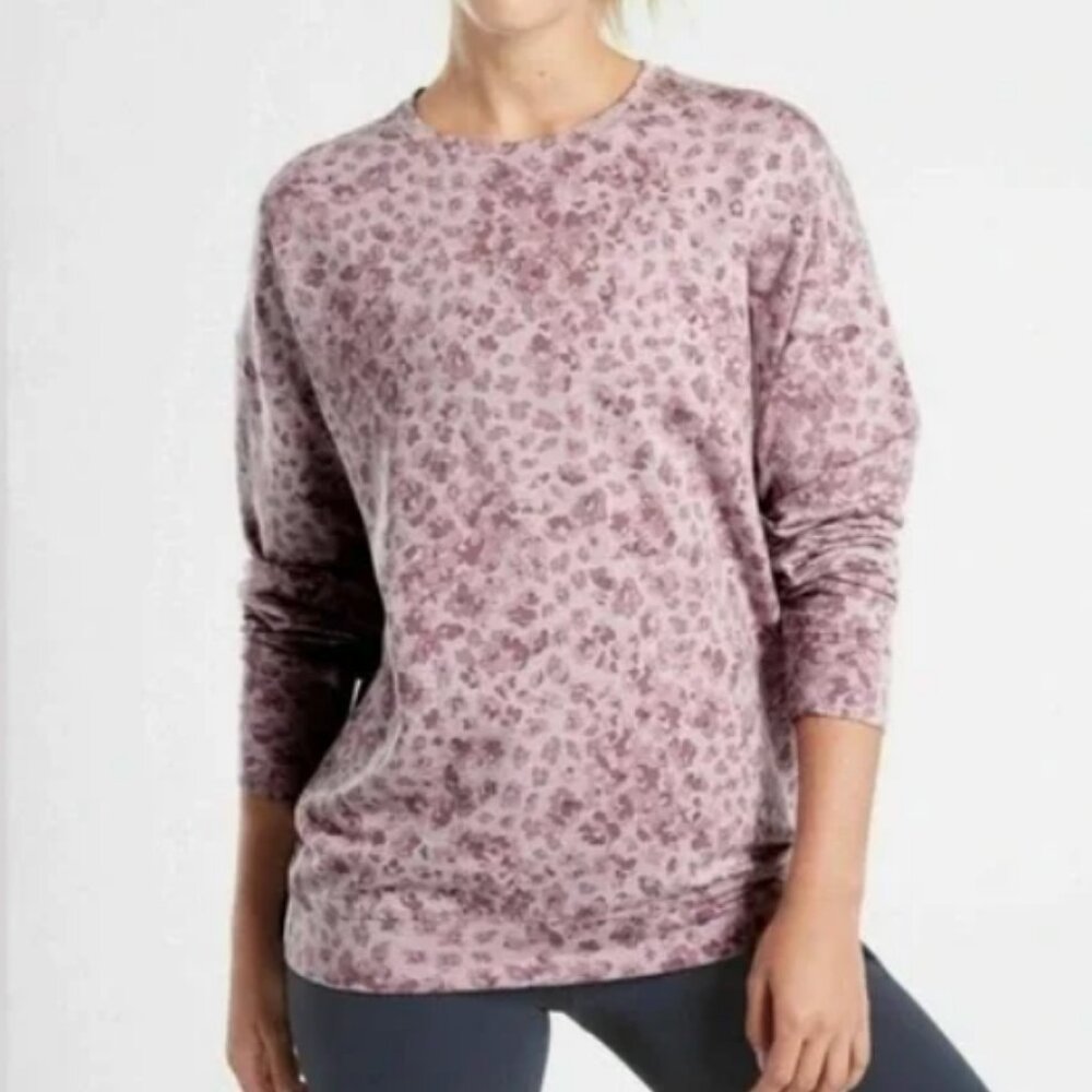Athleta Studio to Street Pullover Sweatshirt Large Pink